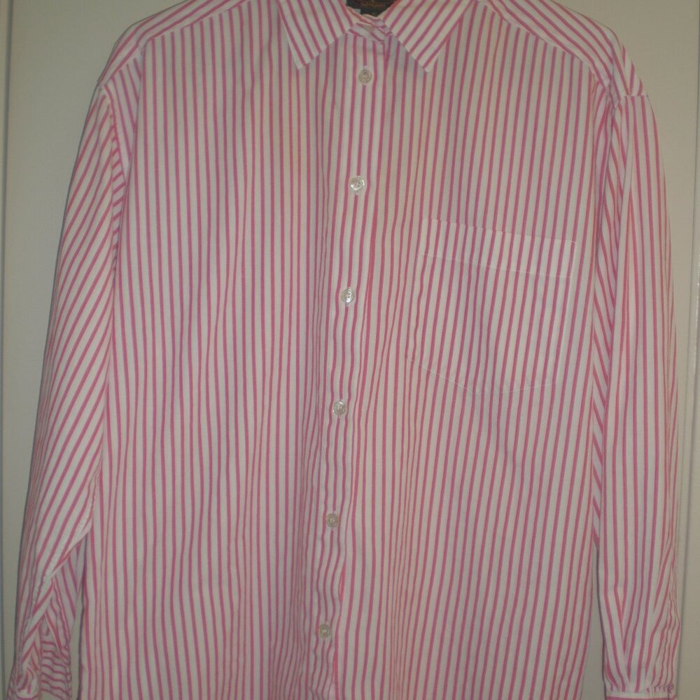 Women's Charter Club 100% Cotton Button Red&White Button up Shirt 10